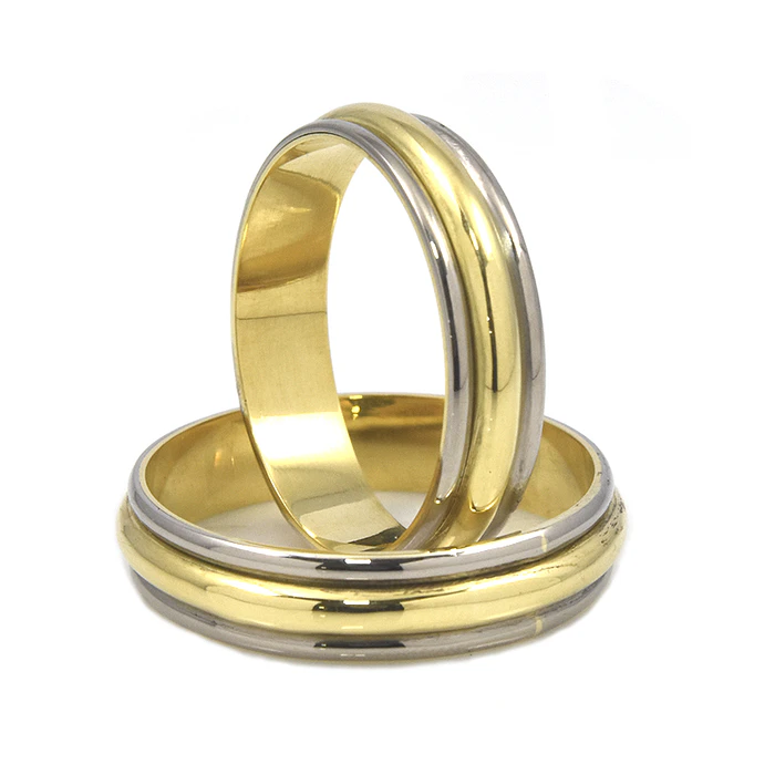 Anillos De Matrimonio Biselada Romana Oro 18K
