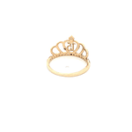 Anillo De Oro Amarillo 18K Corona 15 Años Con Pierdas 