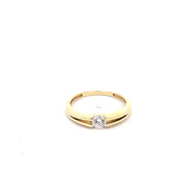 Anillo De Oro Amarillo 18K Solitario Con Piedra 
