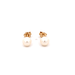 Aros De Oro Amarillo 18K Casquillo De Perla