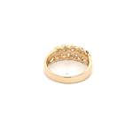 Anillo De Oro Amarillo 14K Bombé Con Diamantes