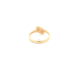 Anillo De Oro Amarillo 18K Trilogy Cruzado Con Piedras