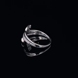Anillo De Plata 925 Cintillo Diseño Flecha Con Piedras 