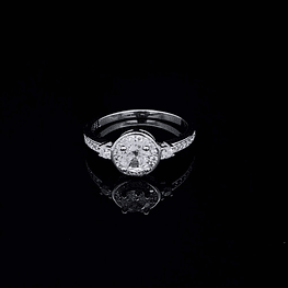 Anillo De Plata 925 Halo Cintillo Con Piedras 