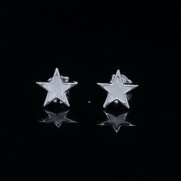 Aros De Plata 925 Estrella Con Piedra Nacar 