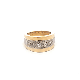 Anillo De Dos Oro 18K Bombé Con Diamantes