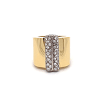 Anillo De Oro Amarillo 18K Sello Con Diamantes