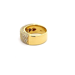 Anillo De Oro Amarillo 18K Tuerca Con Diamantes 