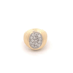 Anillo De Oro Amarillo 18K Bocel Tallada Con Diamantes 