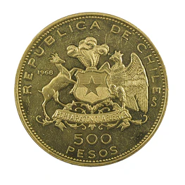 Moneda De Oro 500 Pesos Chile Ley .900