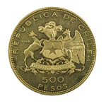 Moneda De Oro 500 Pesos Chile Ley .900