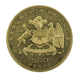 Moneda 500 Pesos Chile Oro Ley .900