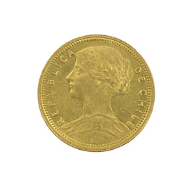 Moneda De Oro 10 Pesos Chile Año 1896