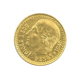 Moneda De Oro 2 Y 1/2 Pesos México Año 1945