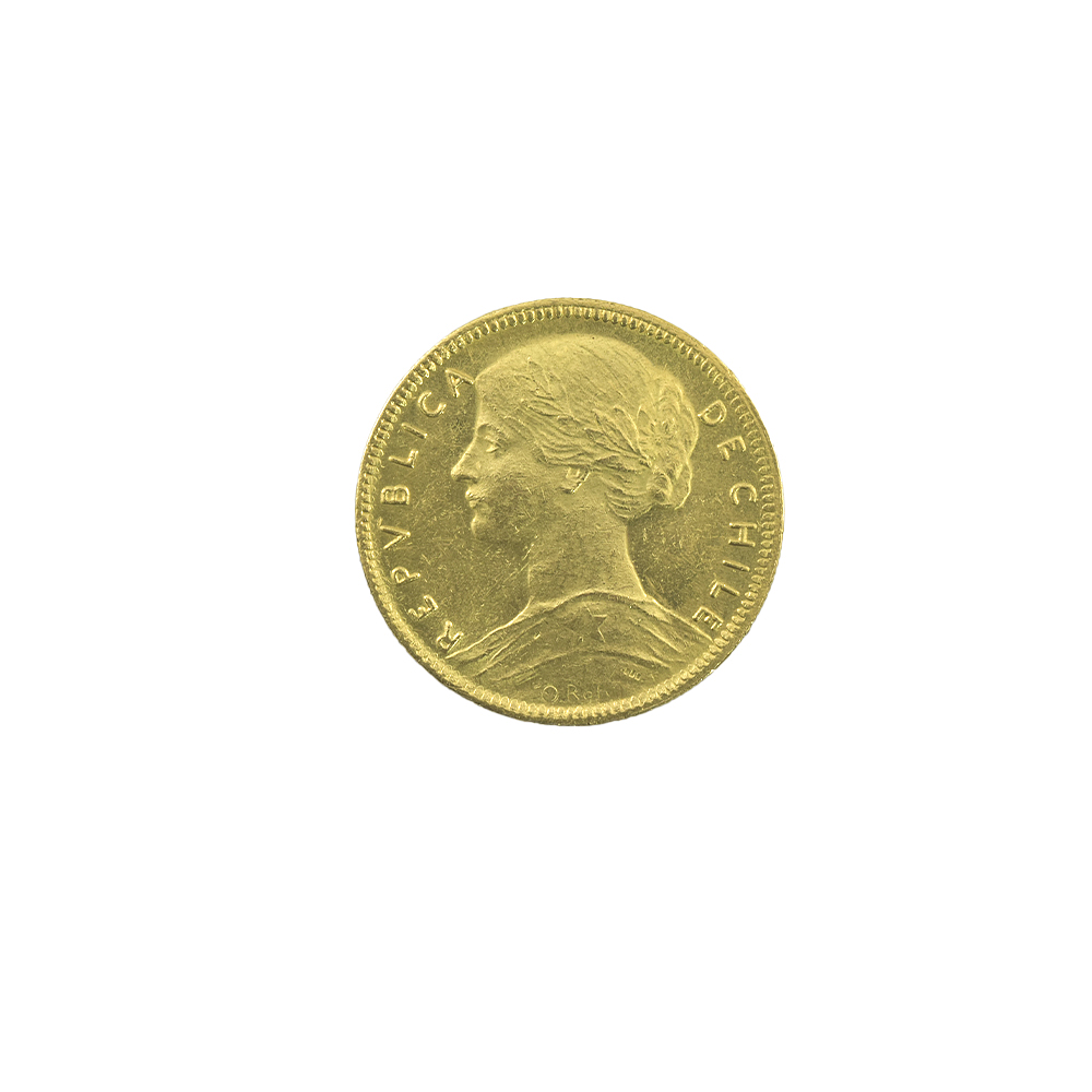 Moneda De Oro 20 Pesos Chilenos Año 1914