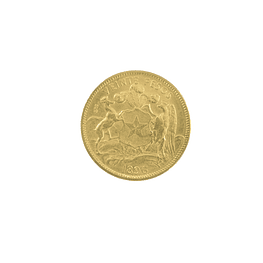 Moneda De Oro 20 Pesos Chilenos Año 1896