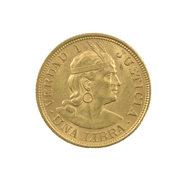 Moneda De Oro 1 Libra Perú Año 1917