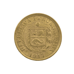 Moneda De Oro 1 Libra Perú Año 1917