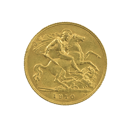 Moneda De Oro Half Sovereign Reino Unido Año 1910