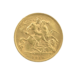 Moneda De Oro Half Sovereign Reino Unido Año 1913