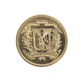 Moneda De Oro 30 Pesos República Dominicana Año 1974