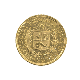 Moneda De Oro 1 Libra Perú Año 1967