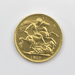 Moneda De Oro Sovereign Reino Unido Año 1919