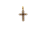 Colgante De Oro Amarillo 18K Cruz Con Piedras 