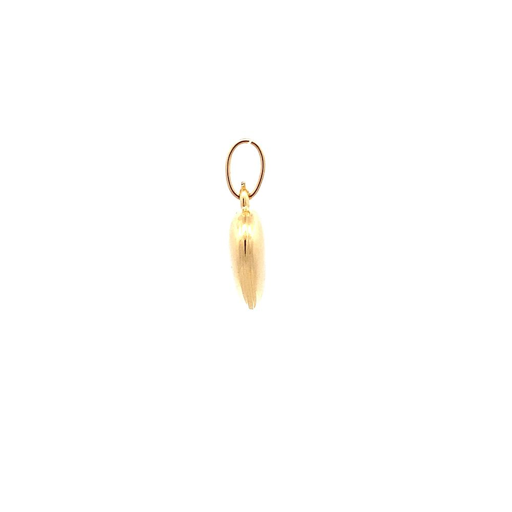 Colgante De Oro Amarillo 18K Corazón Inflado 