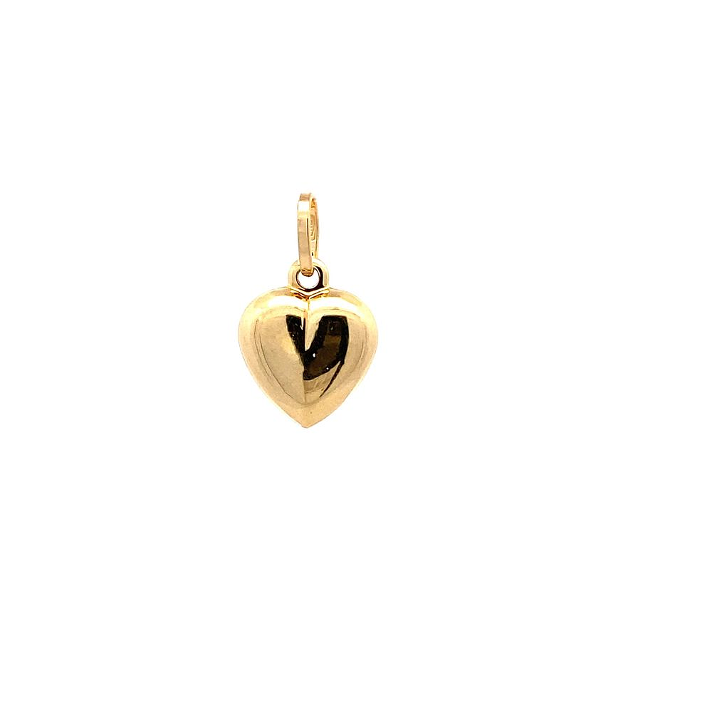 Colgante De Oro Amarillo 18K Corazón Inflado 