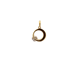 Colgante De Oro Amarillo 18K Circular Con Piedra 