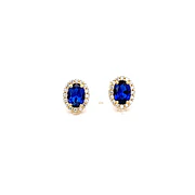 Aros De Oro Amarillo 18K Halo Con Piedras