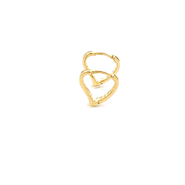 Aros De Oro Amarillo 18K Corazón Cintillo Con Piedras