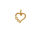 Colgante De Oro Amarillo 18K Corazón Infinito Con Piedras