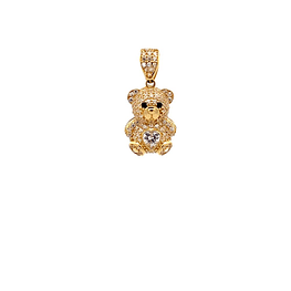 Colgante de Oro Amarillo 18K Oso Con Piedras