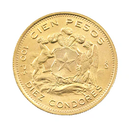 Moneda De Oro 21K 100 Pesos Chile Año 1960