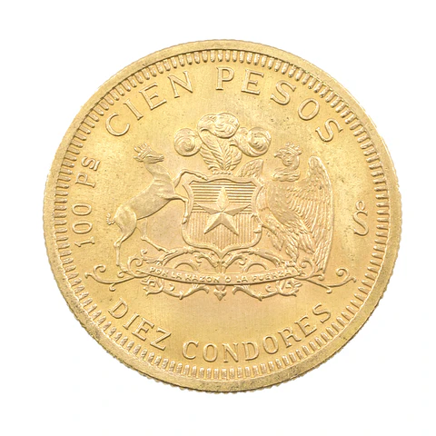 Moneda De Oro 21K 100 Pesos Chile Año 1979