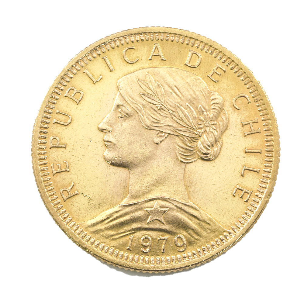 Moneda De Oro 21K 100 Pesos Chile Año 1979