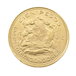 Moneda De Oro 21K 100 Pesos Chile Año 1947