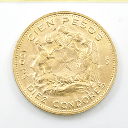 Moneda De Oro 21K 100 Pesos Chile Año 1968
