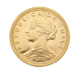 Moneda De Oro 21K 100 Pesos Chile Año 1969