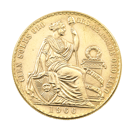 Moneda De Oro 100 Soles Perú Año 1966