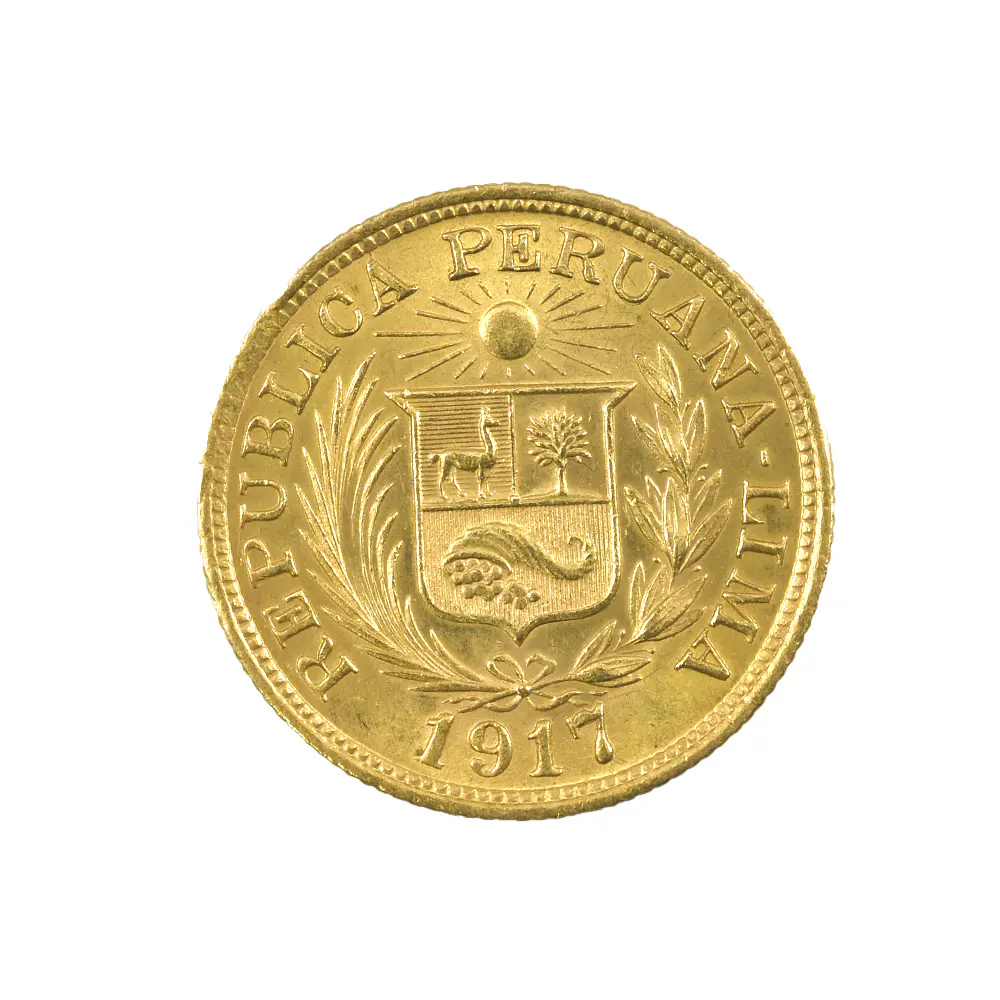 Moneda De Oro 1 Libra Perú Año 1917