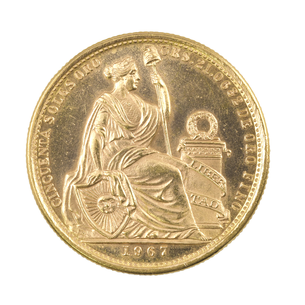 Moneda De Oro 50 Soles Perú Año 1967