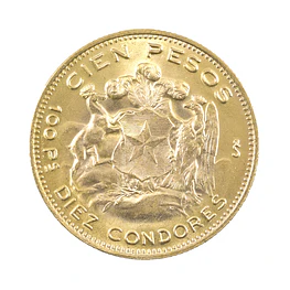 Moneda De Oro 21K 100 Pesos Chile Año 1974