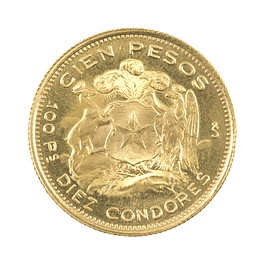 Moneda De Oro 21K 100 Pesos Chile Año 1961