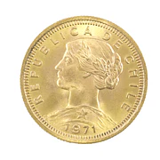 Moneda De Oro 21K 100 Pesos Chile Año 1971