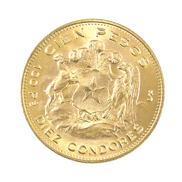 Moneda De Oro 21K 100 Pesos Chile Año 1972