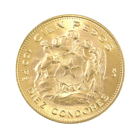 Moneda De Oro 21K 100 Pesos Chile Año 1972