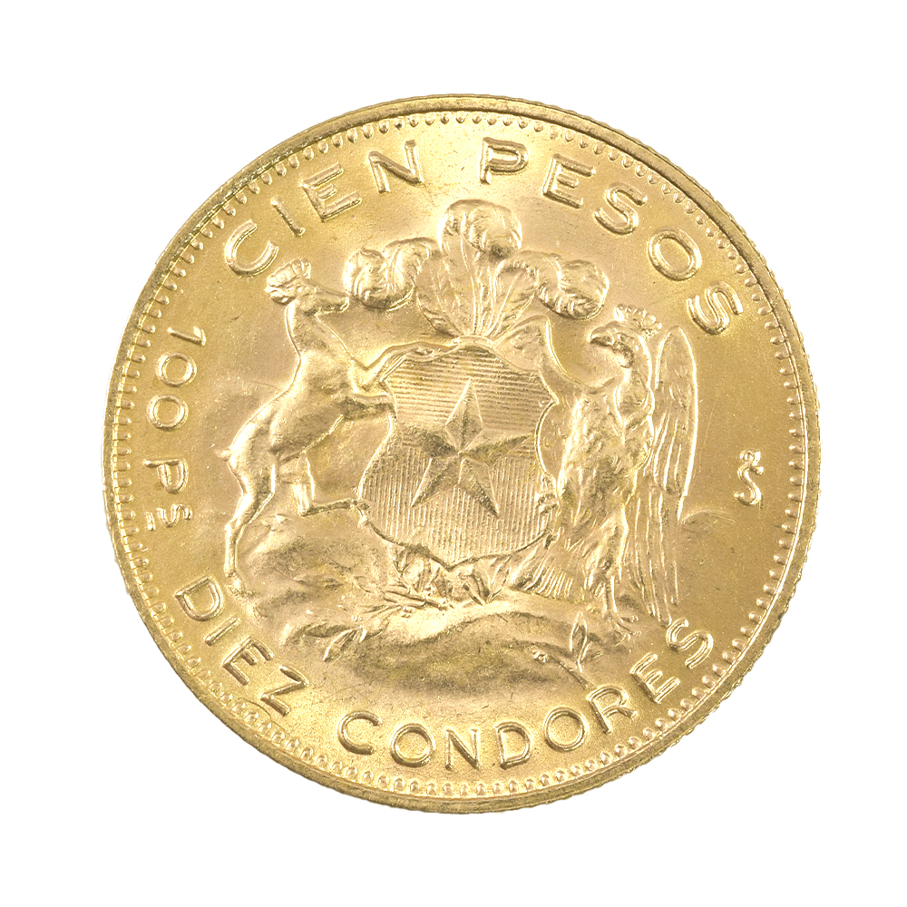 Moneda De Oro 21K 100 Pesos Chile Año 1972